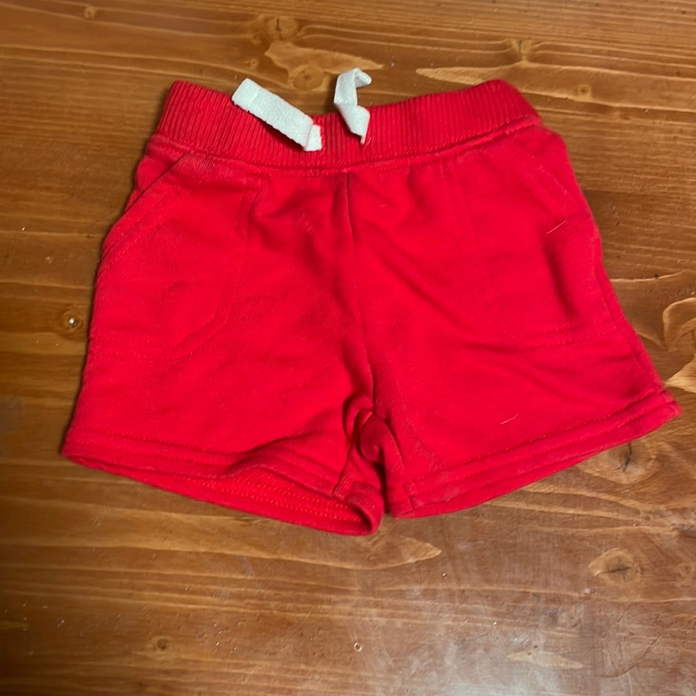 Red sweat shorts